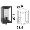 LUCES TULANCINGO LE71579 anthracite outdoor wall lamp IP65 bulb E27