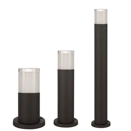 LUCES VILLAHERMOSA LE71574/5/6 black LED outdoor bollard 20-40-80cm