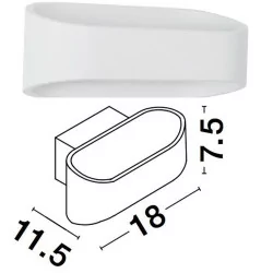 LUCES MOCHIS LE71593 biały kinkiet zewnętrzny LED 9W