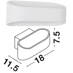 LUCES MOCHIS LE71593 white LED outdoor wall lamp 9W IP54 up/down oval