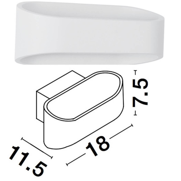 LUCES MOCHIS LE71593 biały kinkiet zewnętrzny LED 9W