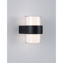 LUCES HERMOSILLO LE71596 LED outdoor wall lamp IP65 black round 2x5W