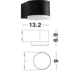 LUCES TAMAULIPAS LE71597 LED outdoor wall lamp IP54 black round 4W