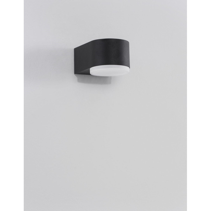 LUCES TAMAULIPAS LE71597 LED outdoor wall lamp IP54 black round 4W