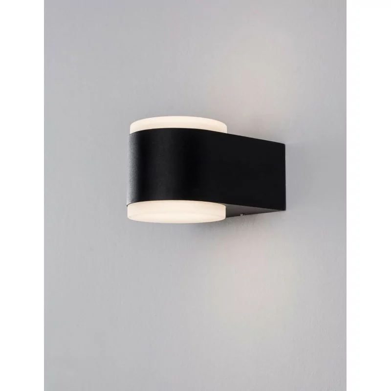 LUCES TAMAULIPAS LE71598 LED outdoor wall lamp IP54 black round 2x4W