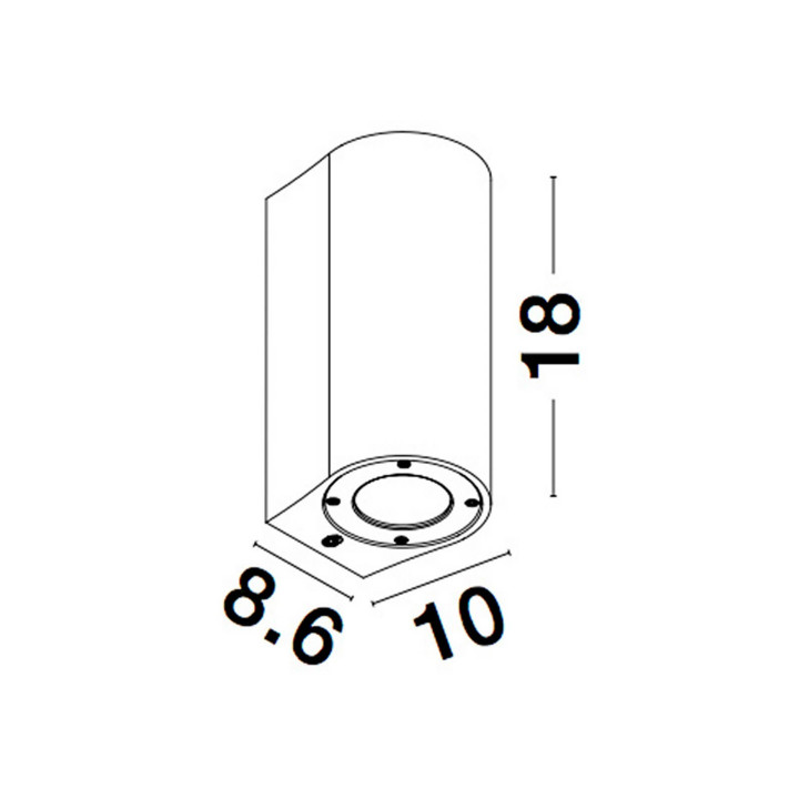 LUCES BUENAVISTALE71608/9 outdoor wall round lamp IP65 concrete 2xGU10