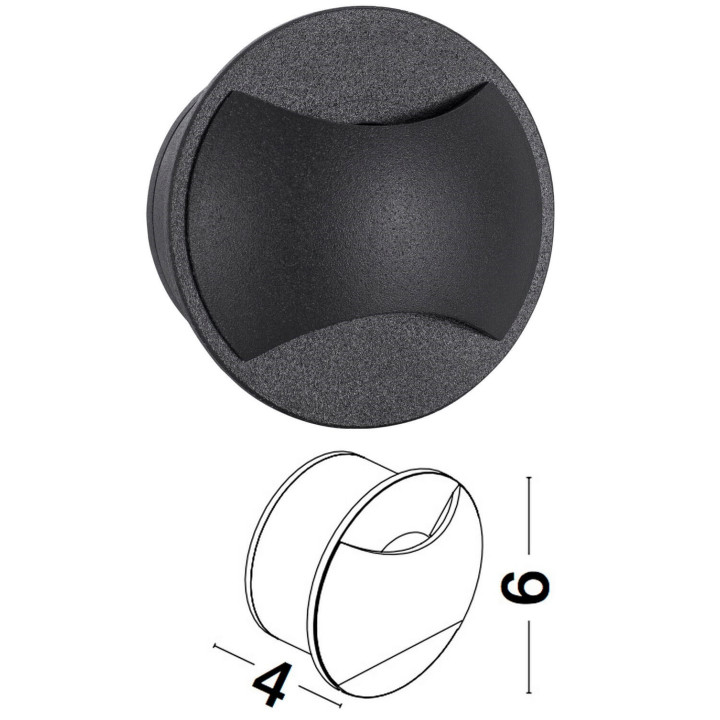 LUCES CHICOLOAPAN LE71617 round black outdoor LED stair lamp
