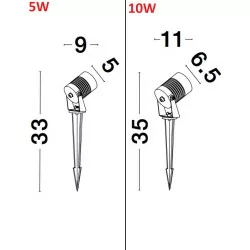 LUCES ROSITA LE71620/1 black outdoor refelctor LED 5W or 10W IP65