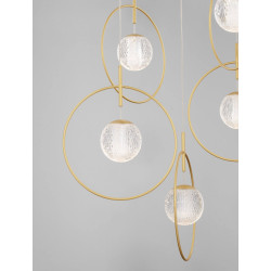 LUCES BACATA LE43201 gold pendant lamp glass ball with LED 32W