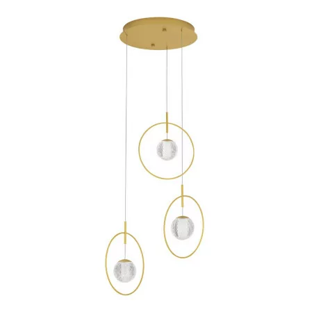 LUCES BACATA LE43202 gold pendant lamp 3 glass balls LED 19W