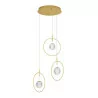 LUCES BACATA LE43202 gold pendant lamp 3 glass balls LED 19W