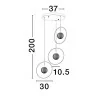 LUCES BACATA LE43202 złota lampa wisząca 3 szklane kule 19W 3000K