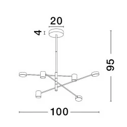 LUCES LE43204 ABEL black ceiling lamp LED 28W 6x594lm