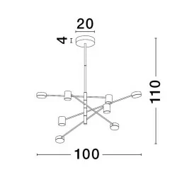 LUCES LE43205 ABEL black ceiling lamp 8x5W LED modern form