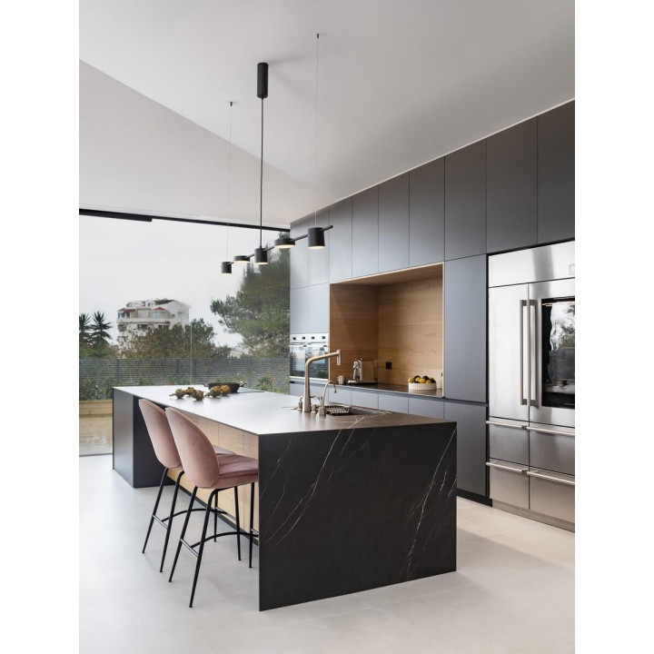 LUCES LE43206 ABEL podłużna czarna wisząca LED 127cm