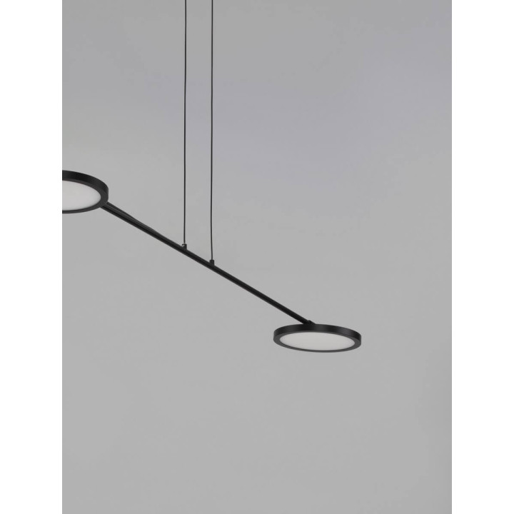 LUCES ABOT LE43207/10 czarna, złota lampa wisząca LED