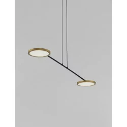 LUCES ABOT LE43207/10 czarna, złota lampa wisząca LED