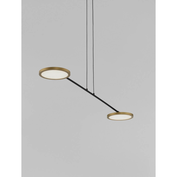LUCES ABOT LE43207/10 czarna, złota lampa wisząca LED