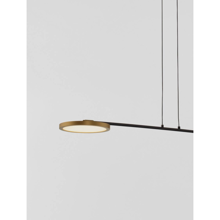 LUCES ABOT LE43207/10 czarna, złota lampa wisząca LED