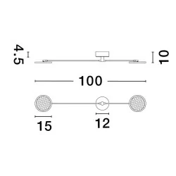 LUCES ABOT LE43209/12 kinkiet LED czarny, złoto-czarny 100cm