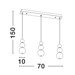 LUCES ADAN LE43213 lampa wisząca LED 24W złota podstawa i białe kulki