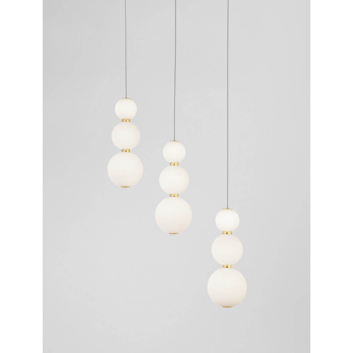 LUCES ADAN LE43213 lampa wisząca LED 24W złota podstawa i białe kulki