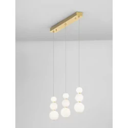 LUCES ADAN LE43213 lampa wisząca LED 24W złota podstawa i białe kulki