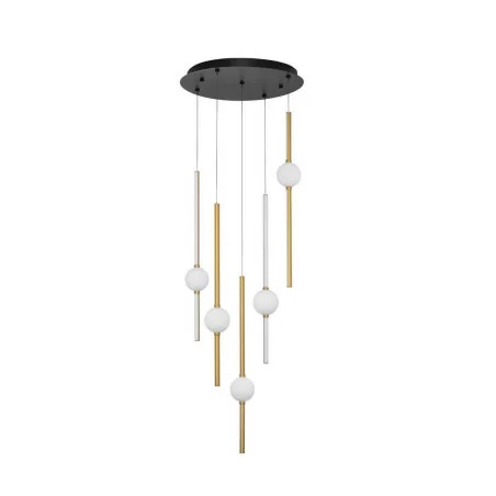 LUCES AGIL LE43221 hanging lamp LED 60W black and gold + white balls