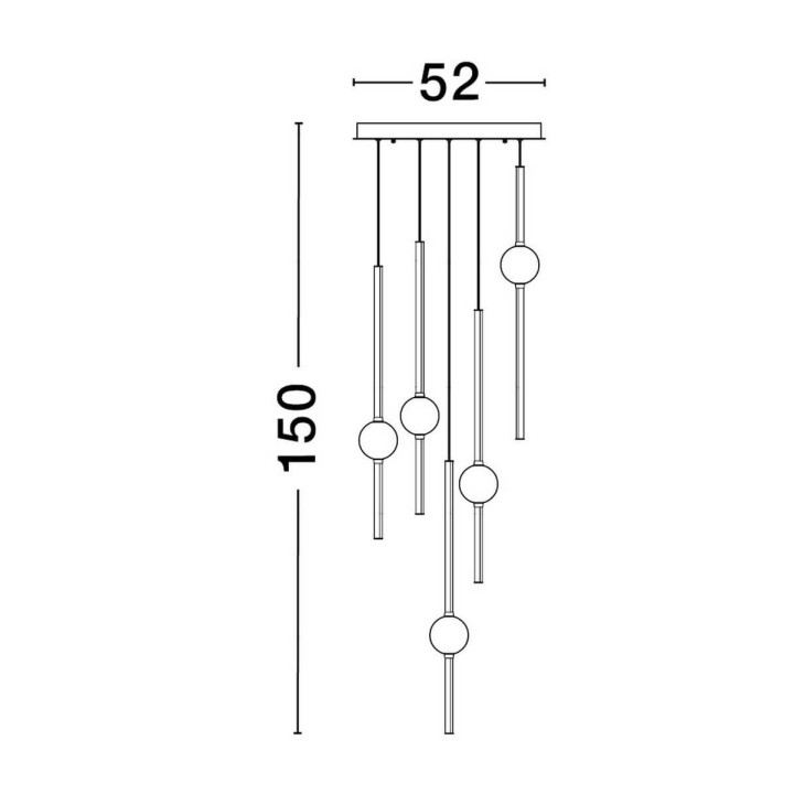 LUCES AGIL LE43221 lampa wisząca LED 60W czarno-złota