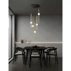 LUCES AGIL LE43221 hanging lamp LED 60W black and gold + white balls