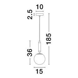 LUCES AGRO LE43222 hanging lamp LED E27 12W gold + white ball