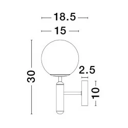 LUCES ADAN LE43224 lampa ścienna E27 złota, biała kula