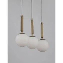 LUCES AGRO LE43225 złota lampa wisząca 3 białe kule