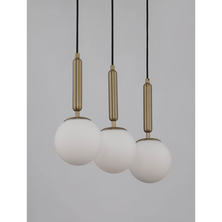 LUCES AGRO LE43225 gold pendant lamp 3 white balls