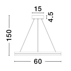 LUCES BANE LE43227 lampa wisząca ring LED 33W czarno-złota