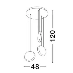 LUCES BACA LE43231 dekoracyjna lampa wisząca LED 18W czarno-złota