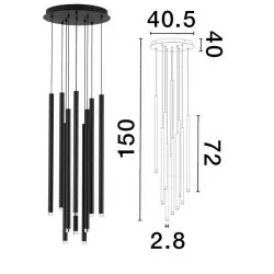 LUCES BALA LE43233 czarna lampa wisząca LED 61W