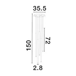 LUCES BALA LE43234 czarna lampa wisząca 27W LED 3000K