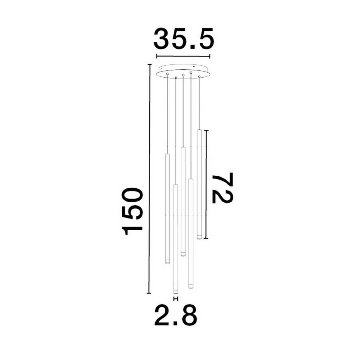 LUCES BALA LE43234 black LED pendant lamp in the form of 5 long tubes