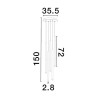 LUCES BALA LE43234 black LED pendant lamp in the form of 5 long tubes