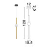 LUCES AGIL LE43220 single LED hanging lamp 14W black and gold