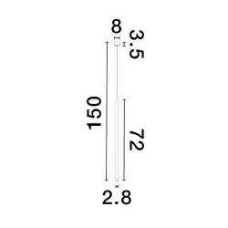 LUCES BALA LE43236 czarna lampa wisząca długa tuba 72cm LED 6W