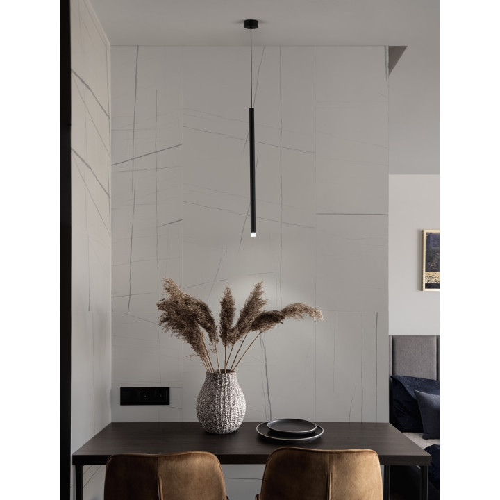 LUCES BALA LE43236 czarna lampa wisząca długa tuba 72cm LED 6W