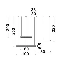 LUCES DONDE LE43258 lampa wisząca LED czarna, biała 2700K-6500K