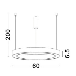 LUCES BARI LE43274/5/6 hanging lamp LED large ring 60cm, 80cm, 100cm