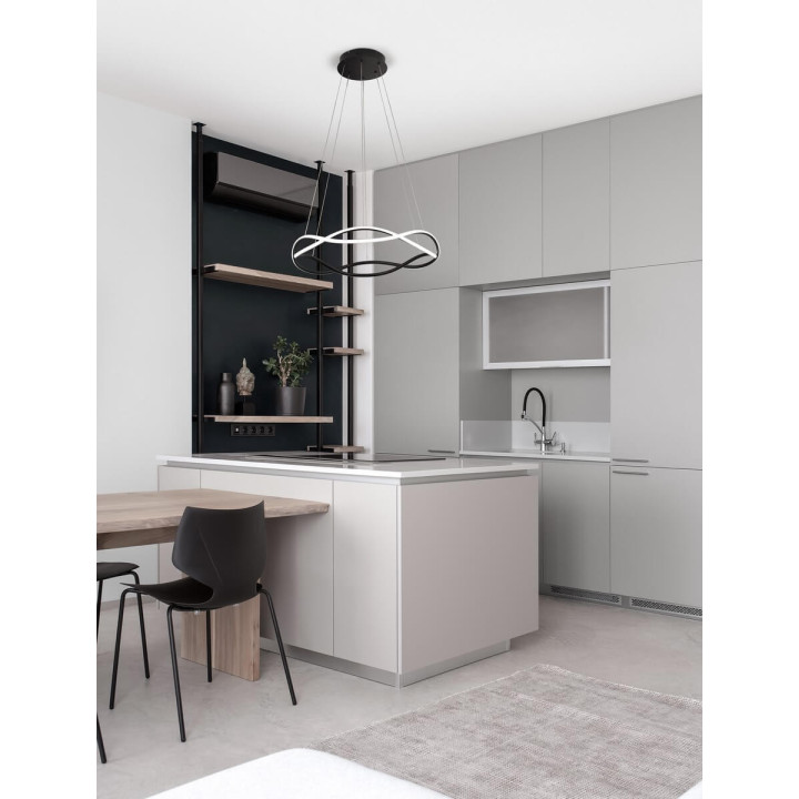 LUCES CHAPA LE43292/3/4 czarna lampa wisząca LED 45cm, 60cm, 80cm