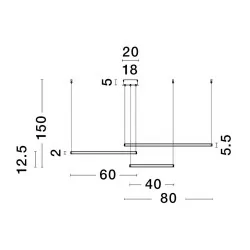 LUCES ABAJO LE43296/7/8 duża lampa wisząca LED złota, czarna, biała