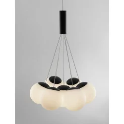 LUCES ABALA LE43309 hanging lamp LED black and 7 white balls