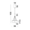 LUCES ABALA LE43309 hanging lamp LED black and 7 white balls