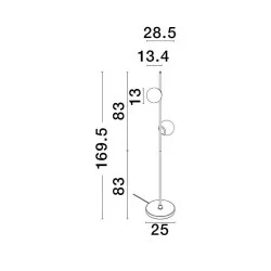 LUCES ABALA LE43312 lampa podłogowa czarna 16W